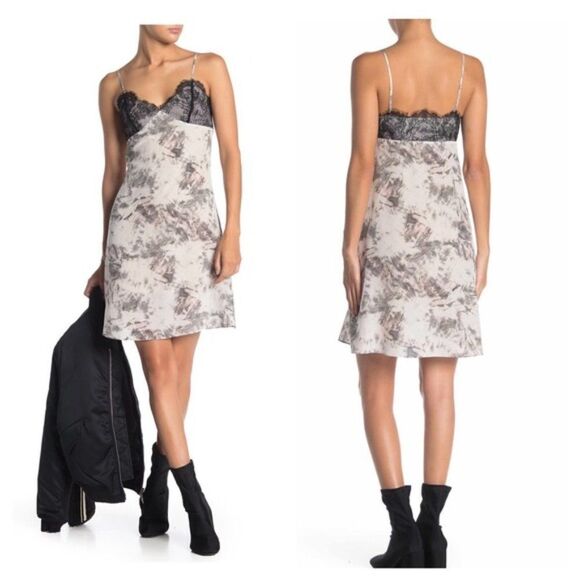 AllSaints Ives Tyde Lace Trim Silk Slip Dress size Small- NEW - Picture 2 of 12